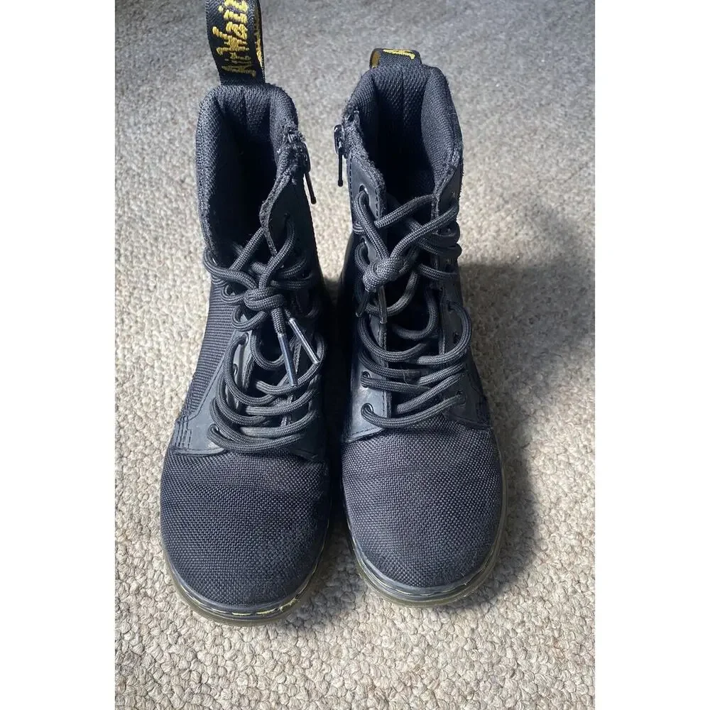 Dr. Martens Boots Kids Size 1 J Combat Canvas Black Youth Shoes Casual Normcore